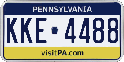 PA license plate KKE4488