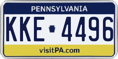 PA license plate KKE4496