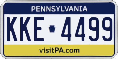 PA license plate KKE4499
