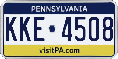 PA license plate KKE4508
