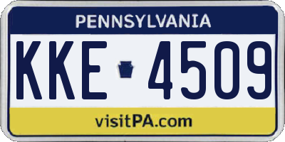 PA license plate KKE4509