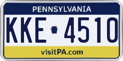 PA license plate KKE4510