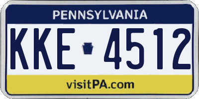 PA license plate KKE4512