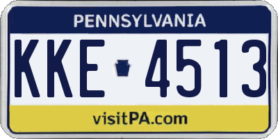 PA license plate KKE4513