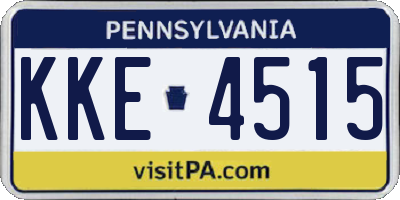 PA license plate KKE4515
