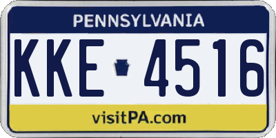 PA license plate KKE4516