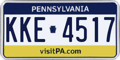 PA license plate KKE4517
