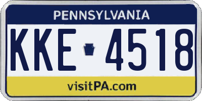 PA license plate KKE4518