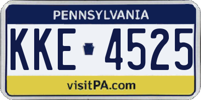 PA license plate KKE4525