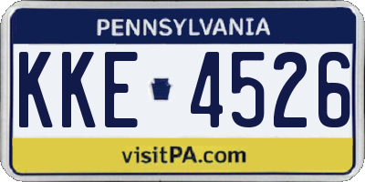 PA license plate KKE4526