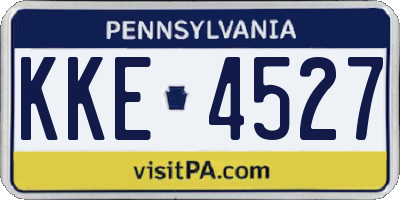 PA license plate KKE4527