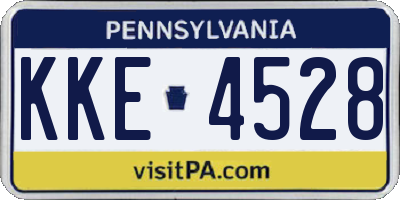 PA license plate KKE4528