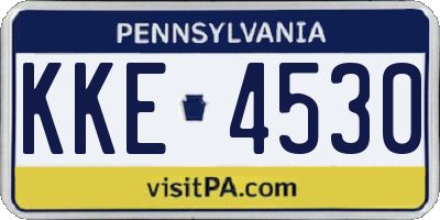 PA license plate KKE4530