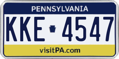 PA license plate KKE4547