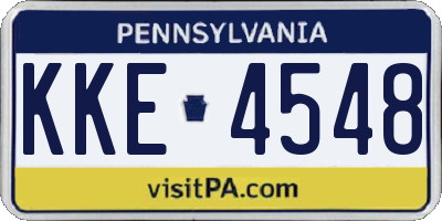 PA license plate KKE4548