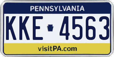 PA license plate KKE4563