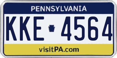 PA license plate KKE4564
