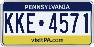 PA license plate KKE4571