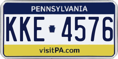 PA license plate KKE4576