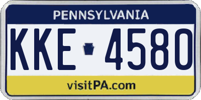 PA license plate KKE4580