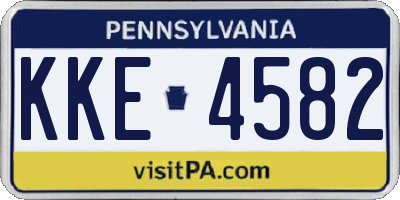 PA license plate KKE4582