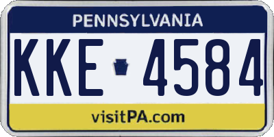 PA license plate KKE4584