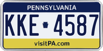 PA license plate KKE4587