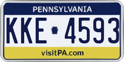 PA license plate KKE4593