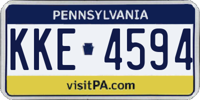 PA license plate KKE4594