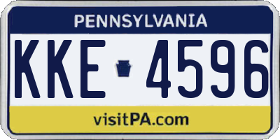 PA license plate KKE4596