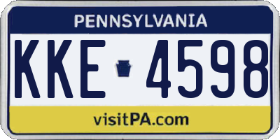PA license plate KKE4598
