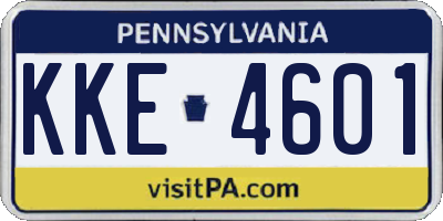PA license plate KKE4601