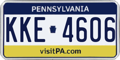 PA license plate KKE4606