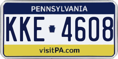 PA license plate KKE4608