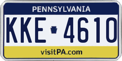 PA license plate KKE4610