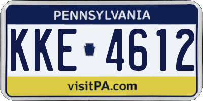PA license plate KKE4612