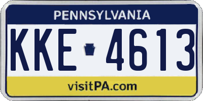 PA license plate KKE4613