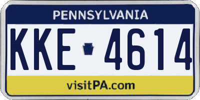 PA license plate KKE4614