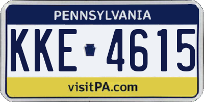 PA license plate KKE4615