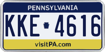 PA license plate KKE4616