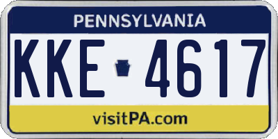 PA license plate KKE4617
