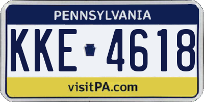 PA license plate KKE4618