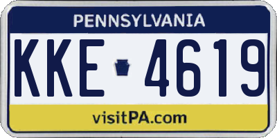 PA license plate KKE4619
