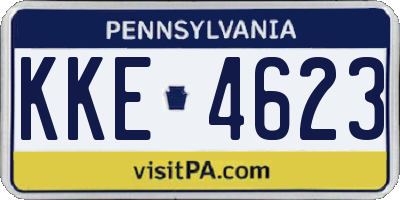 PA license plate KKE4623