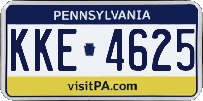 PA license plate KKE4625