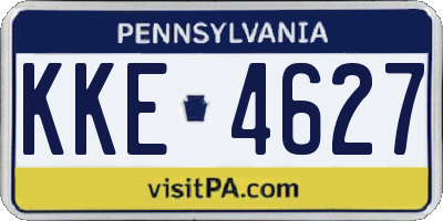 PA license plate KKE4627