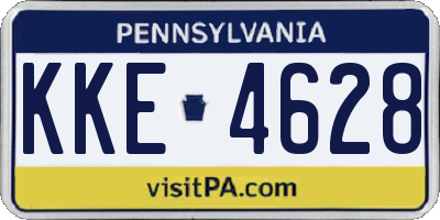 PA license plate KKE4628