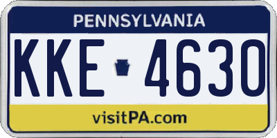 PA license plate KKE4630