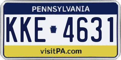 PA license plate KKE4631