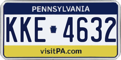 PA license plate KKE4632